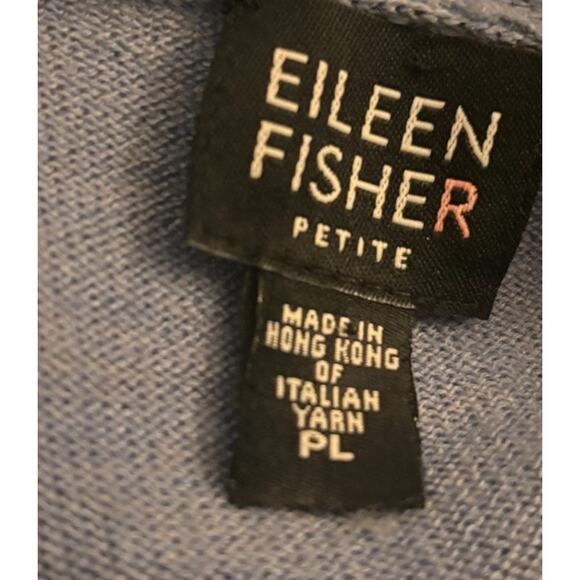 Eileen Fisher 100% Merino Wool Cardigan, Cornflower Blue, Size Large Petite - Picture 4 of 5